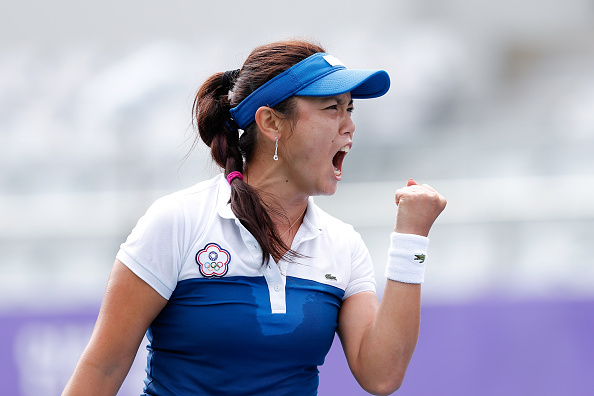 Chan Yung Jan celebrates after going one set to the good against Duan Yingying of China ©Getty Images