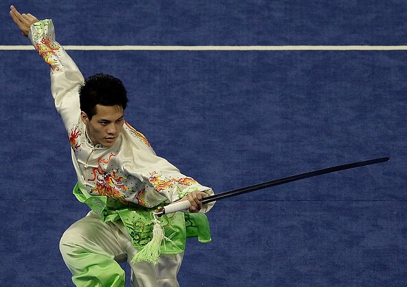Chen Zhouli wins in wushu ©AFP/Getty Images