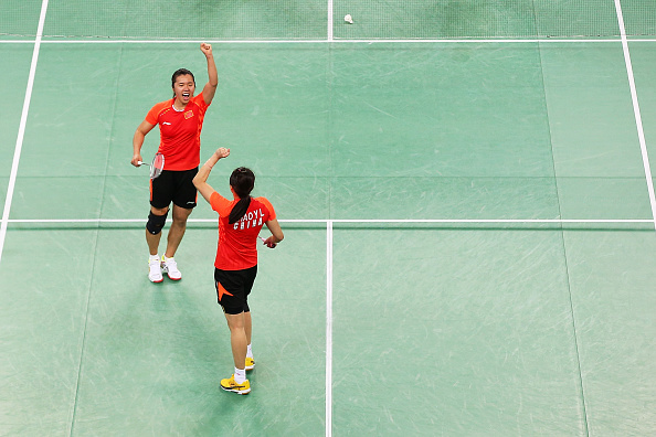 China celebrate en route to the mixed team badminton title ©Getty Images