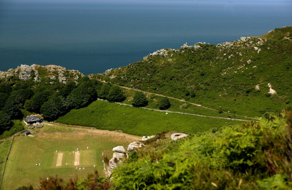 Lynton and Lynmouth Cricket Club play in the "Valley of The Rocks" ©Getty Images