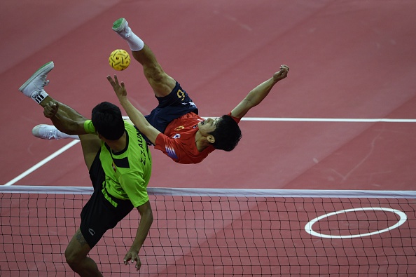Myanmar were too strong in both sepak takraw doubles events ©AFP/Getty Images