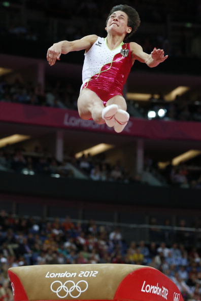 Oksana Chusovitina competing for Germany at London 2012 ©AFP/Getty Images