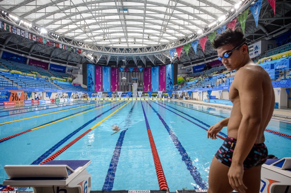 Park Tae-hwan will start as favourite for a third consecutive Asian Games gold medal at the Park Tae-hwan Aquatics Center. Obviously. ©AFP/Getty Images