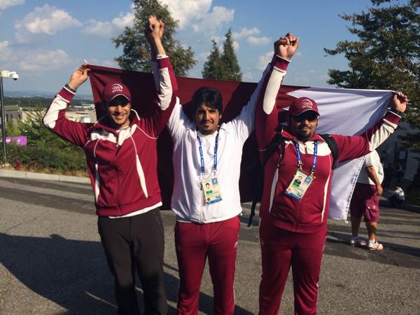 Qatari shooting champions following their victory ©Twitter