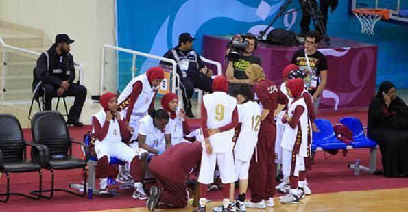 Qatar's women's basketball team were banned from playing wearing a hijab ©AFP/Getty Images