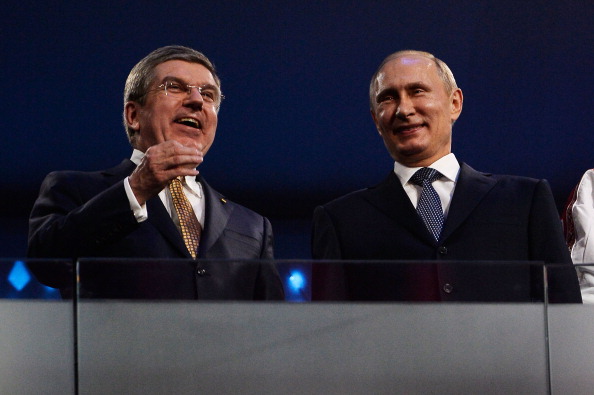 IOC President Thomas Bach has been pictured regularly with Russian leader Vladimir Putin, including at Sochi 2014 ©Getty Images