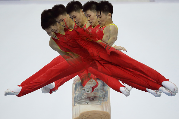 Wang Pang of China on the pommel horse ©Getty Images