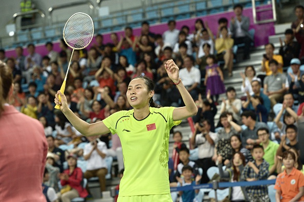 Wang Yihan reversed the result of the London 2012 women's badminton singles final as she beat team mate Li Xuerui to gold here in Incheon ©Getty Images