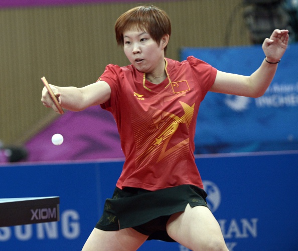 Zhu Yuling sweeps past Miu Hirano 11-8, 11-4, 11-3 to put China one win away from gold in the table tennis ©Getty Images