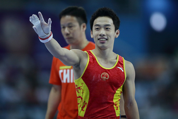 Zou Kai produced a dominant performance to win on the floor and claim one of three gymnastics titles for China ©Getty Images