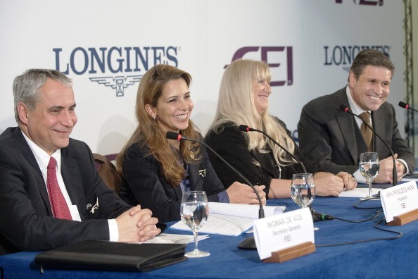 Ingmar De Vos (left) has designs on taking over the FEI Presidency from Princess Haya (second from left) ©Getty Images