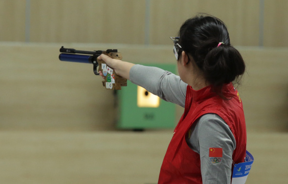 It was gold for Mengyuan Zhang of China in the women's 10m air pistol ©Getty Images