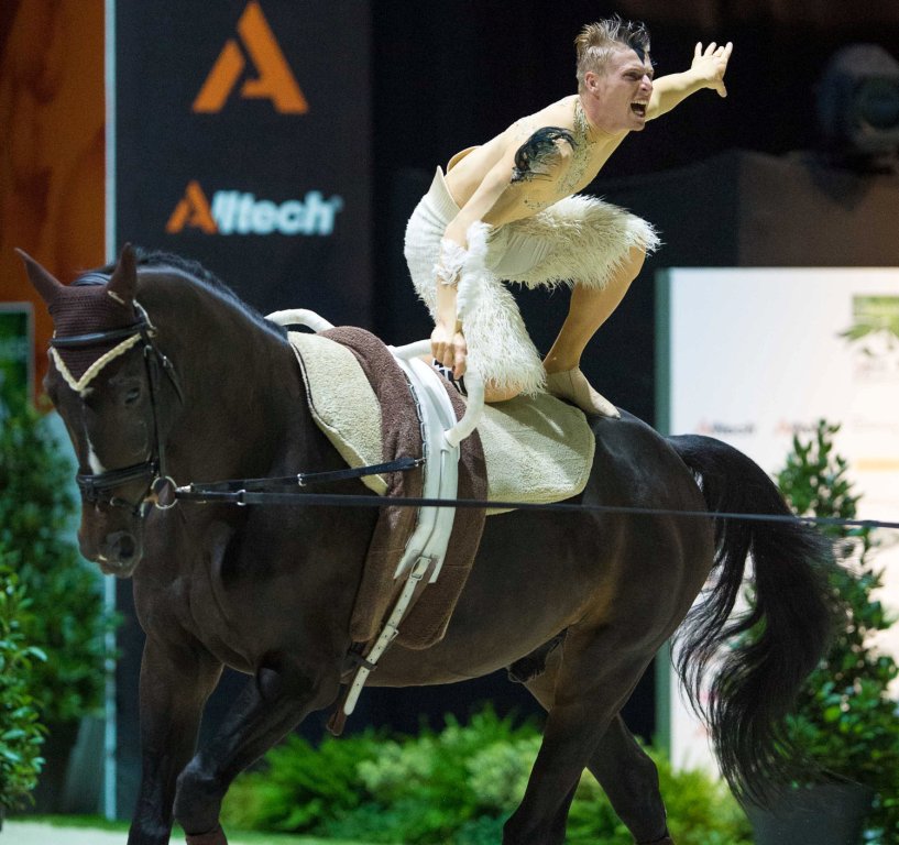 Jacques Ferrari took gold in the mens individual vaulting competition at the World Equestrian Games ©Marie de Ronde-Oudemans/FEI