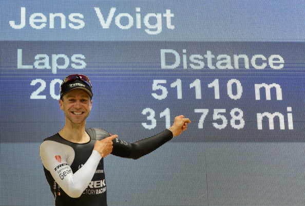 Jens Voigt's distanced covered eclipses the previous record by 1.415km ©AFP/Getty Images
