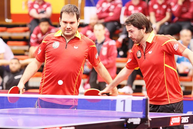 Jordi Morales and Alberto Seoane of Spain recorded an opening victory in the men's class six-seven category ©ITTF