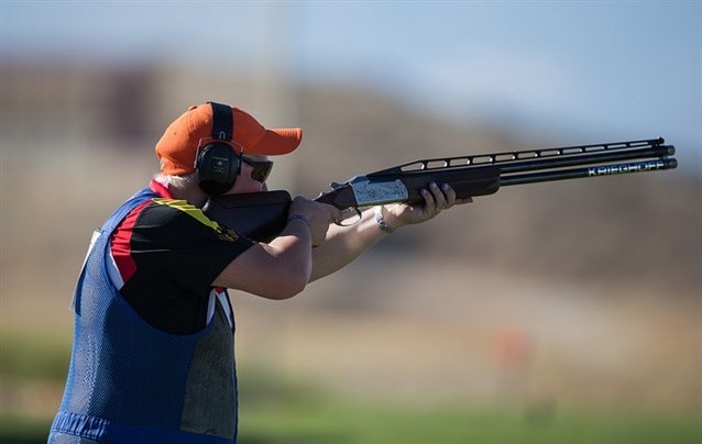 Katrin Quooss added a second gold for Germany as she secured gold in the women's trap competition ©ISSF