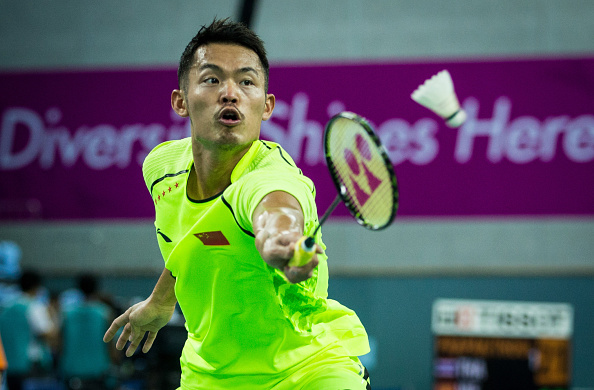 Lin Dan of China in his first round match of the badminton men's singles ©ChinaFotoPress via Getty Images
