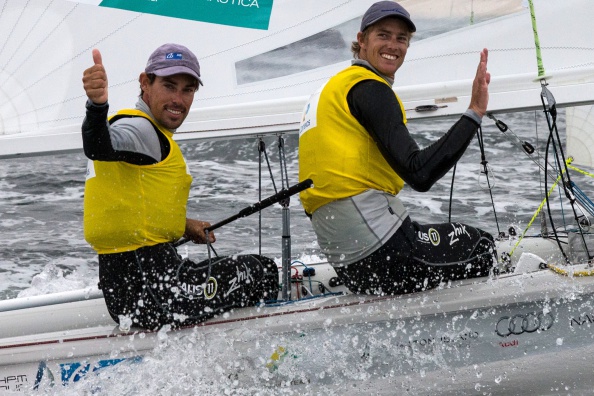 Mat Belcher (left) and Will Ryan (right) look set to claim gold in the men's 470 ©Getty Images