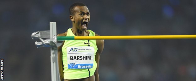 Mutaz Essa Barshi came close to breaking the 21-year-old world record high jump record held by Javier Sotomayor ©Getty Images