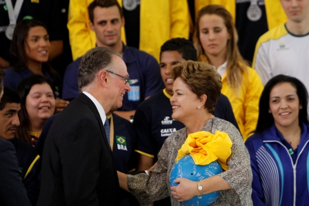Dilma Rousseff and Rio 2016 chief Carlos Nuzman had a private meeting before the reception at the Planalto Palace in Brasilia ©Rio 2016