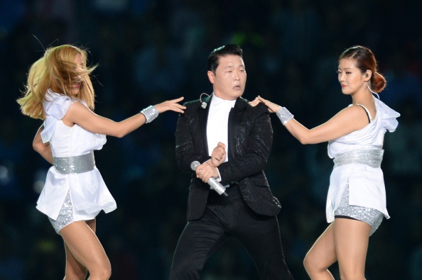 Psy belted out Gangnam Style as the Ceremony drew to a lively close ©AFP/Getty Images
