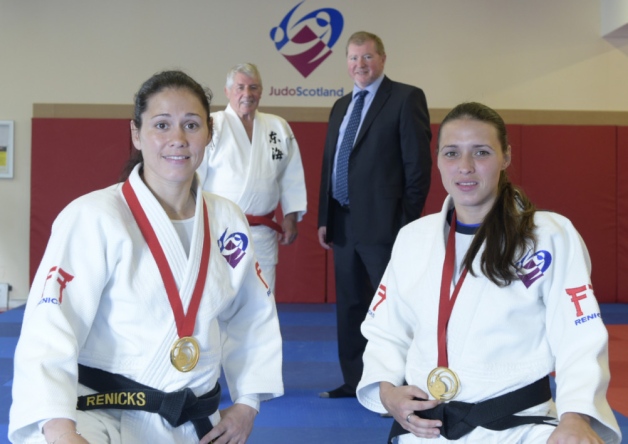 Scottish Judo has signed a new sponsorship deal with the Scottish Salmon Company, a deal brokered by former European gold medallist George Kerr and Craig Anderson, the company's managing director (both pictured at bacK) ©JudoScotland