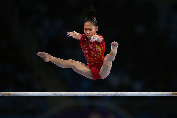 Uneven bars qualification for Siyi Chen of China ©Getty Images