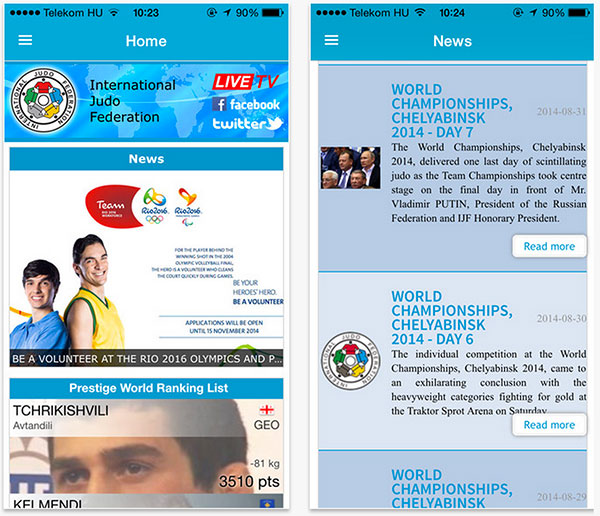 The IJF has released its new iPhone and Android mnobile applications ©IJF