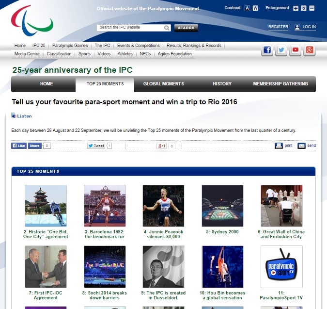 The IPC has been counting down the top 25 moments from the last quarter of a century on a special website ©IPC