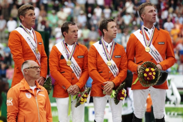 The Netherlands have claimed a second world team jumping title with victory in Normandy ©AFP/Getty Images