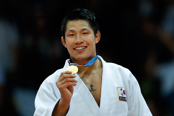 The home crowd were treated to a gold medal-winning performance by judoka Jaebum Kim in the men's under 81kg ©AFP/Getty Images
