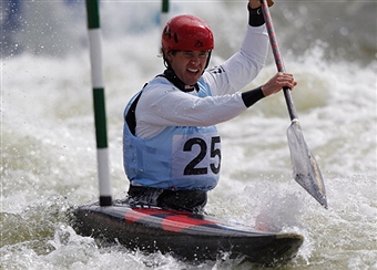 American Casey Eichfeld has been dubbed the poster-boy of the 2014 Canoe Slalom World Championships in Deep Creek, Maryland ©Getty Images