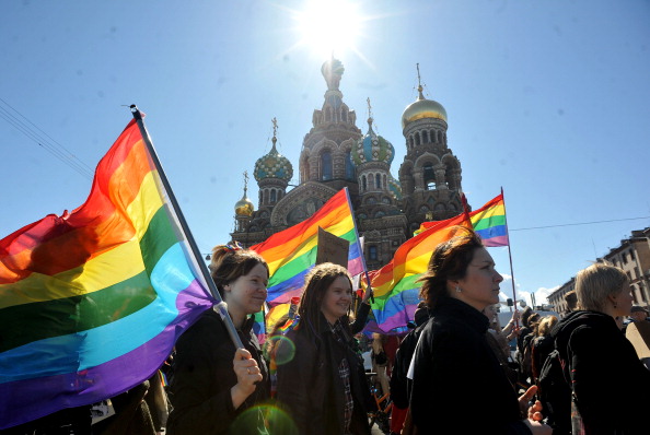 There were protests in Russia and in countries around the world in the lead-up to Sochi 2014 over the anti-gay rights laws ©©AFP/Getty Images