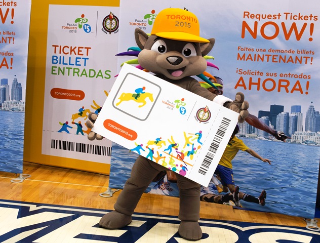 Toronto 2015 mascot Pachi was in Caledon to help launch the ticket sales process for next year's Pan American Games ©Toronto 2015