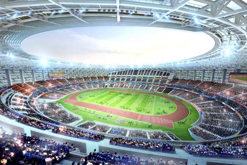 The under-construction Baku National Stadium is one of four venues that will stage a quarter-final during Euro 2020 ©Baku 2015