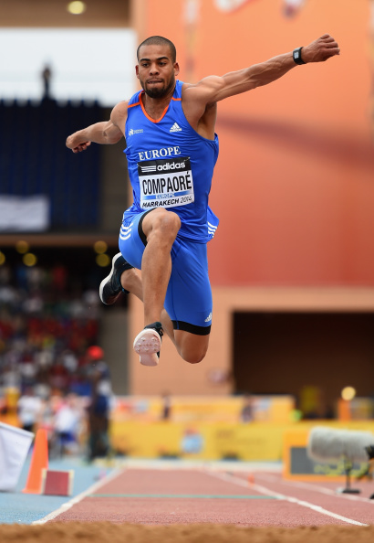 France's European triple jump champion Benjamin Compoare produced a personal best of 17.48m to take maximum points for Team Europe, who were runaway winners of the second IAAF Continental Cup in Marrakech ©Getty Images