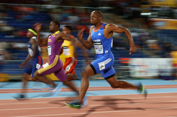 Britain's James Dasaolu en route to winning the men's 100m for Team Europe at the IAAF Continental Cup ©Getty Images