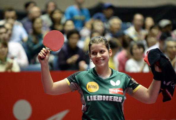 Petrissa Solja won what would prove to be the final match to see Germany win the women's team title ©AFP/Getty Images