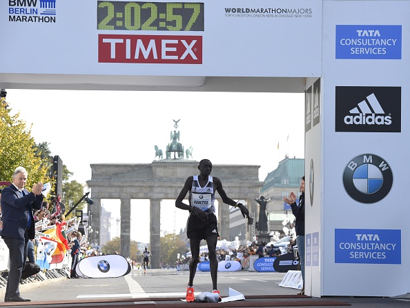 Dennis Kimetto has clocked a world record 02:02:57 to win the Berlin Marathon ©Getty Images