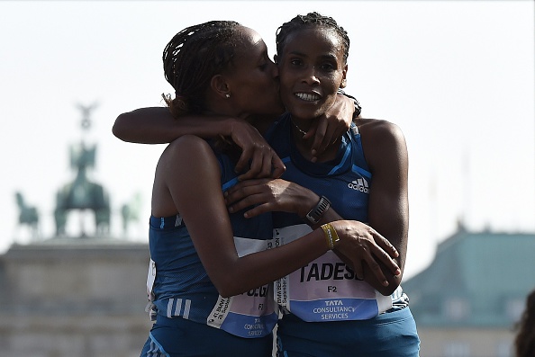 Tirfi Tsegaye and Feyse Tadese came first and second, respectively, in the women's race at the Berlin Marathon ©Getty Images