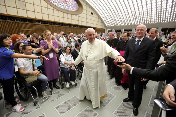 A group of Italian Para-athletes were among 3,500 people attending the Papal audience ©Italian Paralympic Committee