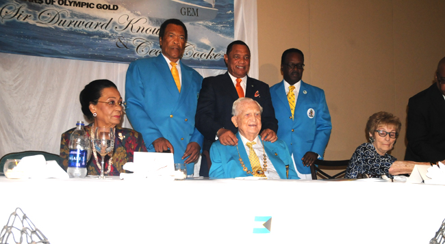 A luncheon was held to celebrate the 50th anniversary of Sir Durward Knowles and Cecil Cooke winning the Bahamas first Olympic gold medal ©BahamasOlympicCommittee