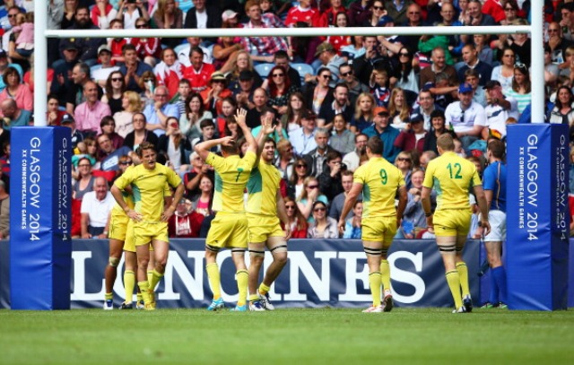 A world record rugby sevens crowd of 171,000 attended the two days of action at Ibrox Stadium during Glasgow 2014 ©Getty Images 