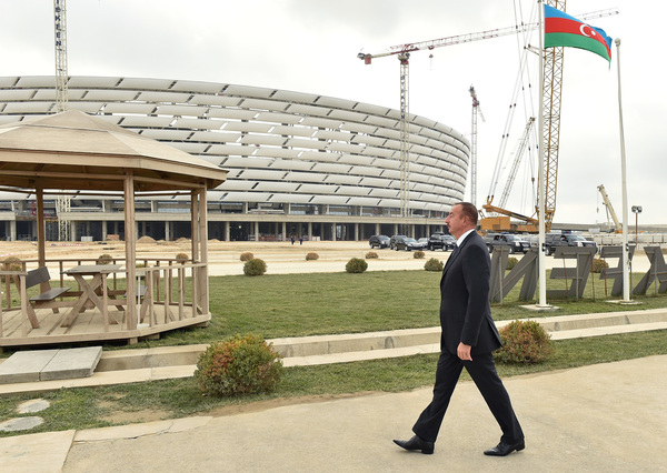  Azerbaijan Ilham Aliyev has visited the National Stadium in Baku ©President of Azerbaijan 