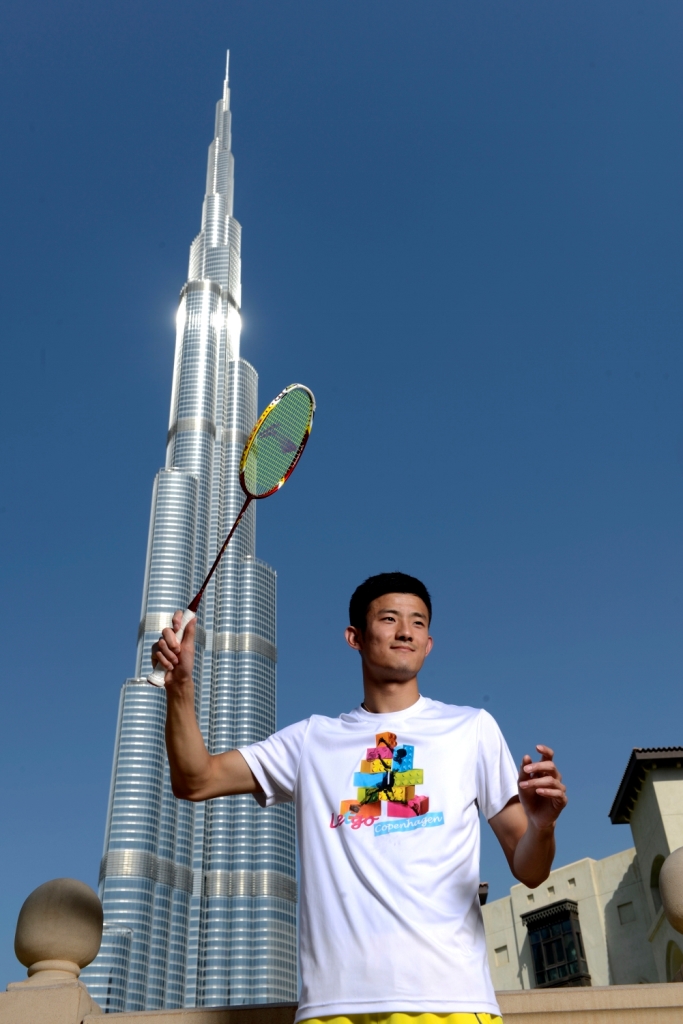 Chen Long also visited the iconic Burj Khalifa building during his visit ©BWF