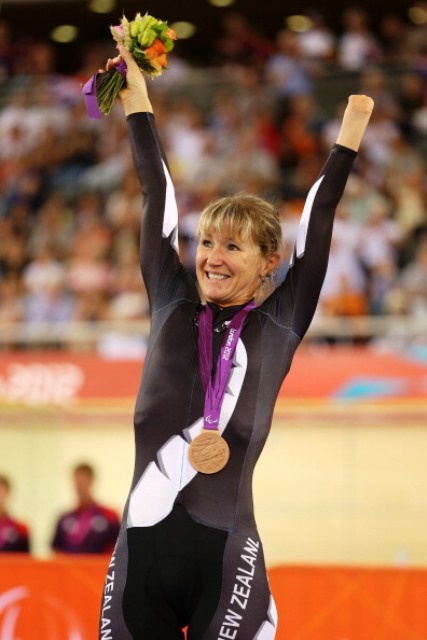 Fiona Southorn celebrates her bronze medal at London 2012 ©Getty Images