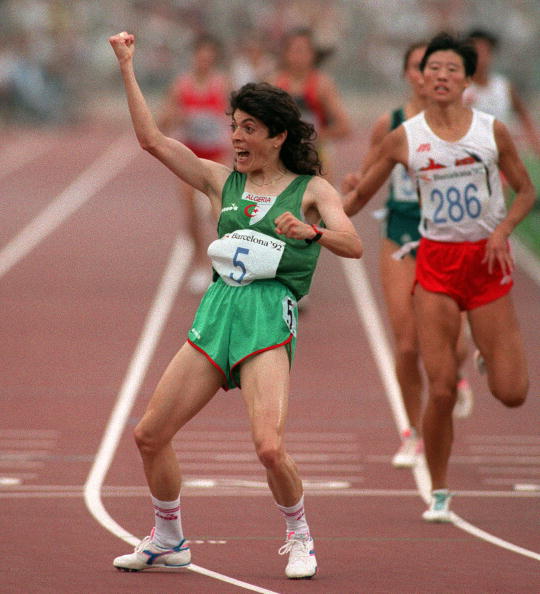 Hassiba Boulmerka won Algeria's first Olympic gold medal, 28 years after their debut, in the women's 1500 metres at Barcelona 1992 ©Getty Images