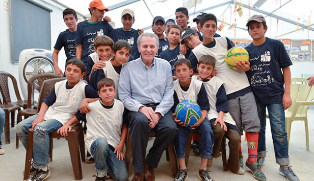 IOC Honorary President Jacques Rogge has visited a Syrian refugee camp in his role as a UN Special Envoy ©IOC