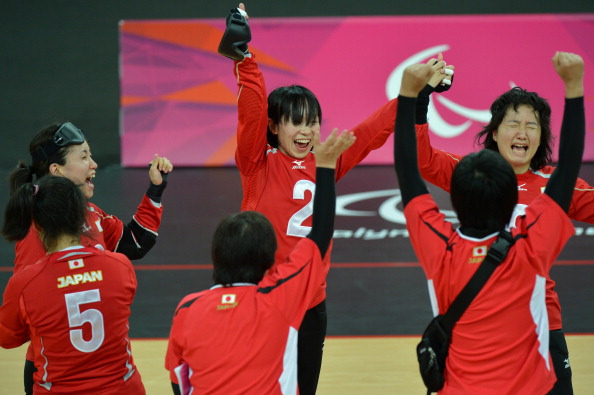 Japan celebrate winning the women's goalball final against China at the London 2012 Paralympic Games ©Getty Images