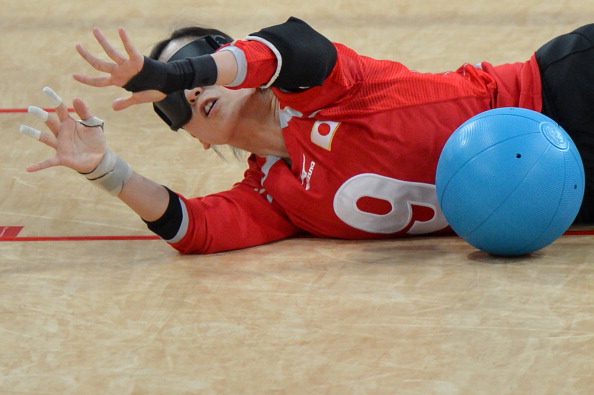 Japan's Akiko Adachi blocks the ball during the women's goalball final at the London 2012 Paralympic Games ©Getty Images